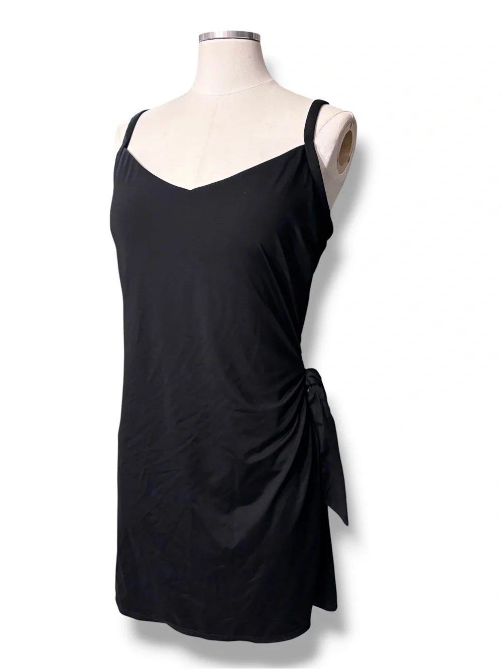 LANDS’ END UPF 50 Sweetheart One-Piece Swim Dress Black Size Large